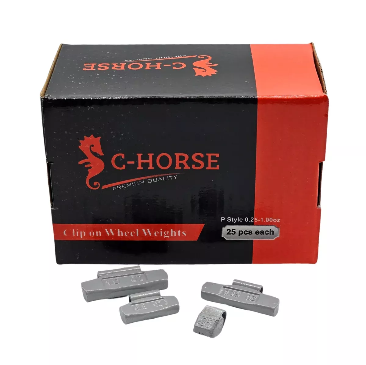 100-Piece Clip-On Wheel Weight Kit P Style – Gray Coated Assortment 0.25-1.00 oz