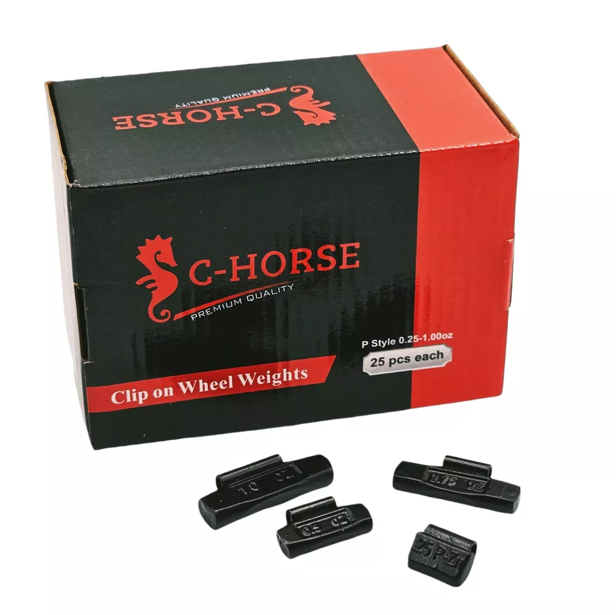 100pc P Clip-On Wheel Weight Assortment - 0.25-1.00oz Black