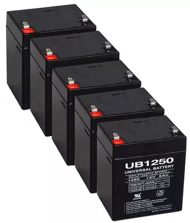 12 Volt 5 Ah SLA Battery - 5 Pack