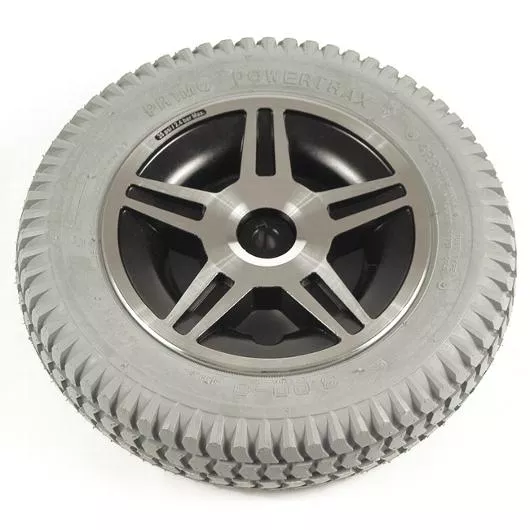 14" Gray Flat-Free Drive Wheel Assembly for Jazzy 614