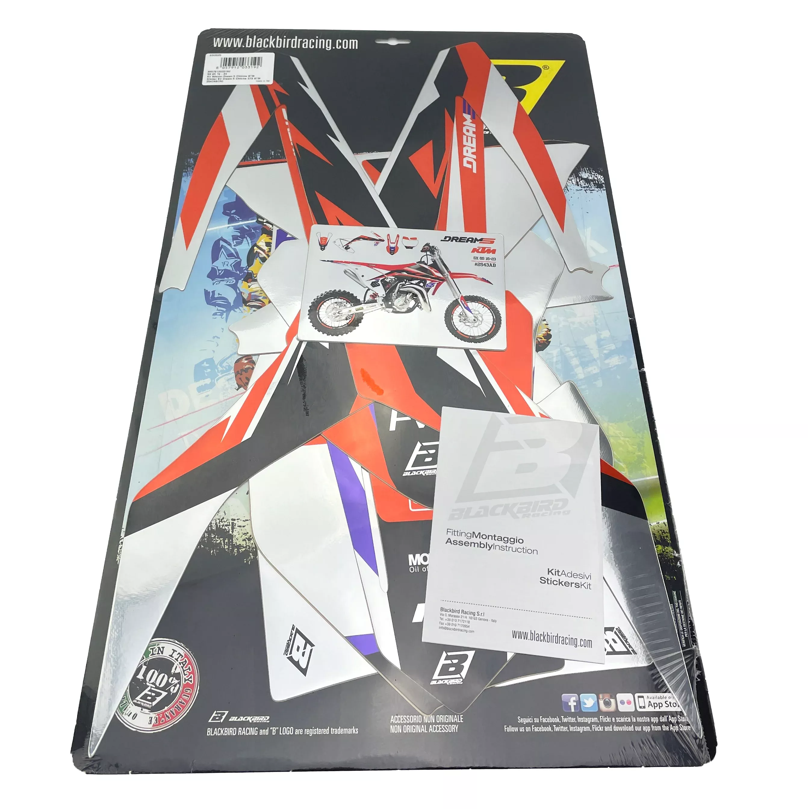 16-23 KTM SX 65 DREAM 5 CHROME EFX GRAPHICS, BLACKBIRD 2543ABCRO