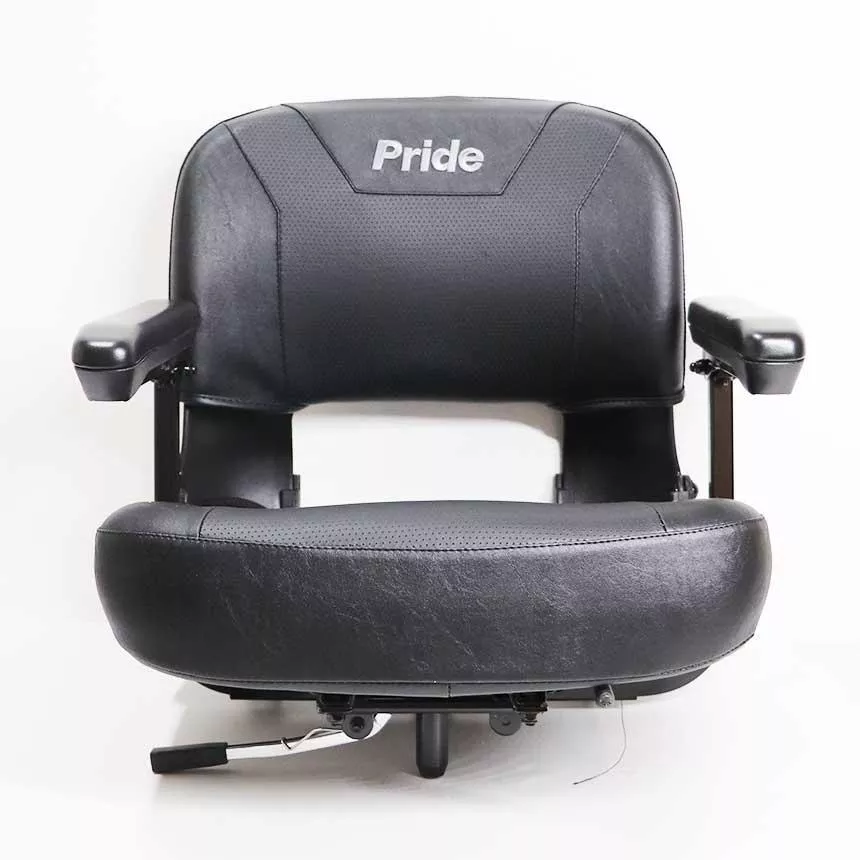 17" Black Vinyl Seat Assembly with Pride Logo for Pride Travel Scooters