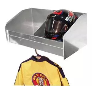 2 Bay Helmet Shelf with Garment Rack