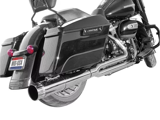2 into 1 Powerhouse Harley Touring M8 2017/23 Chrome 4.5″ Megaphone Available in Chrome or Black