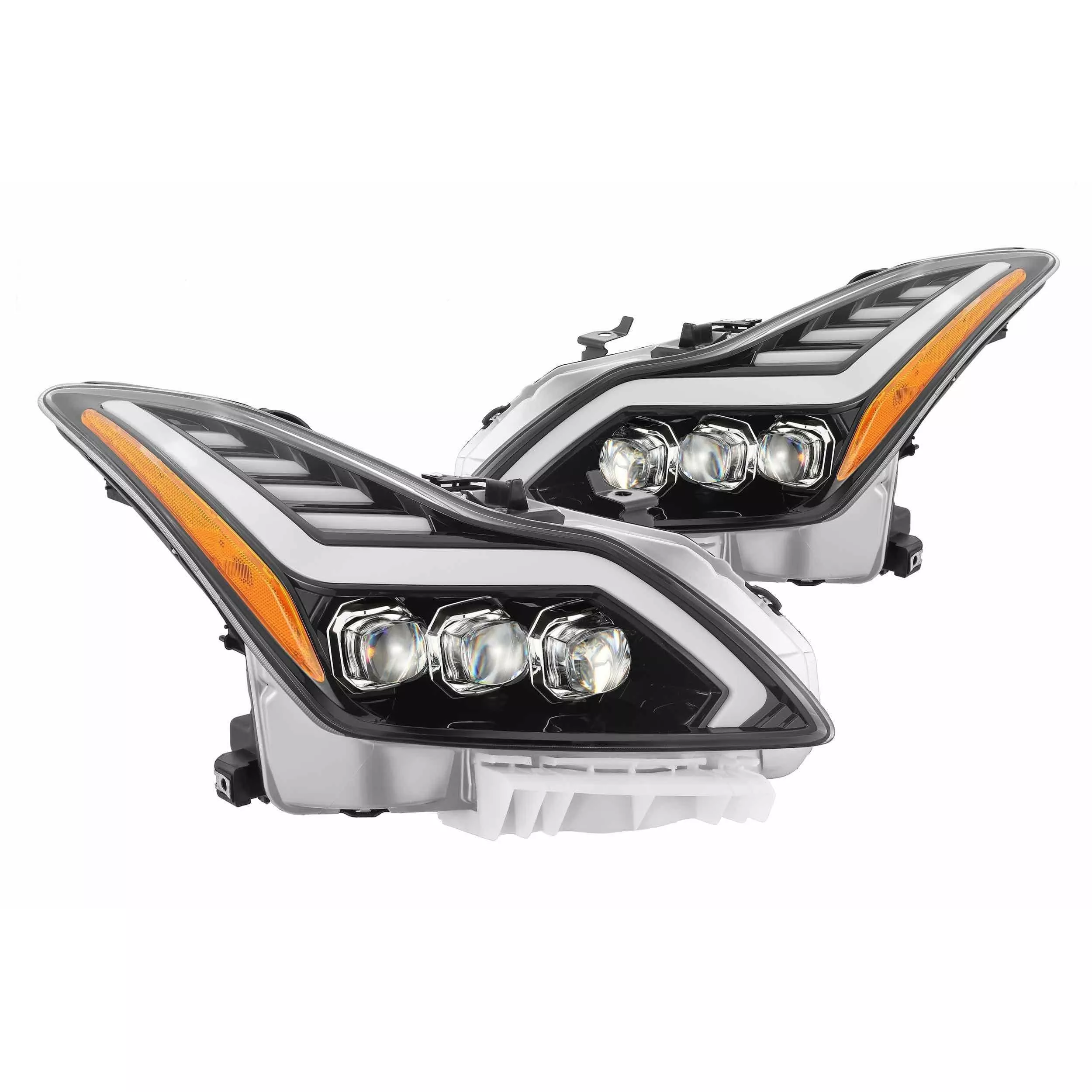 2008-2015 G37/Q60 Red Nova-Series Chrome Headlights (881990)