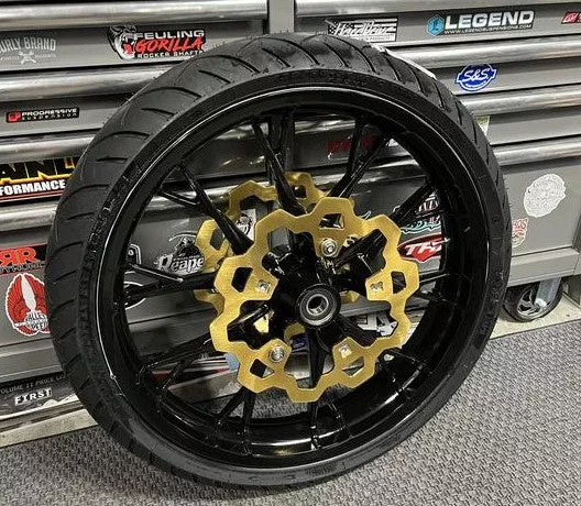 21X3.5″ MARLIN BLACK WHEEL/TIRE ROTORS PACKAGE W/ABS HARLEY BAGGERS