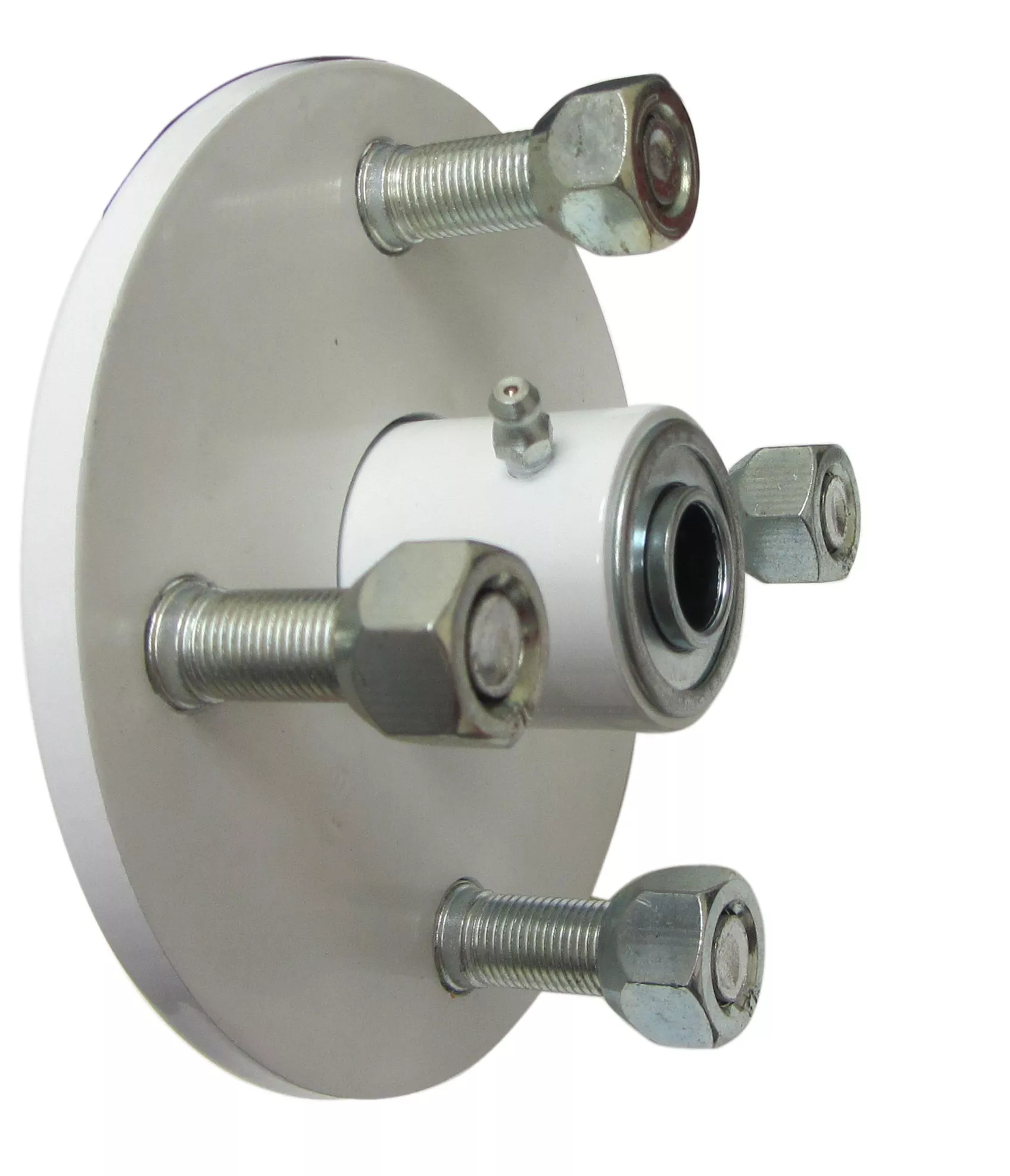 4 x 4 Wheel Hub (5/8" ID Bearing) White Powdered Painted | 4" Bolt Circle