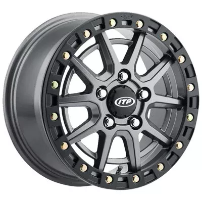 5/4.5 (5/114.3) ITP SD10 Beadlock Wheel 15x7 6.0 + 1.0 Grey/Black Ring