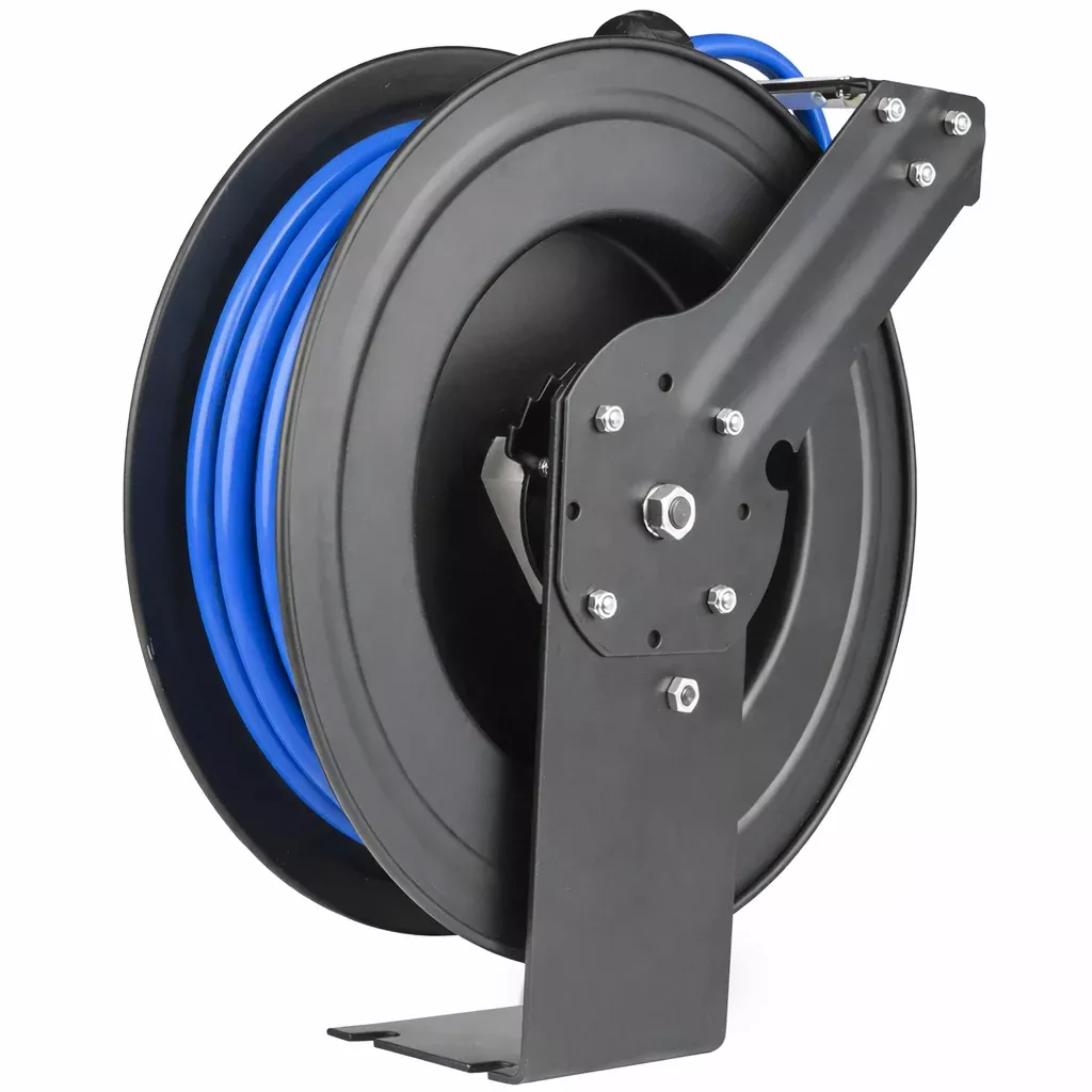 50ft x 3/8″ Retractable Air Hose Reel – Auto-Rewind Rubber Hose