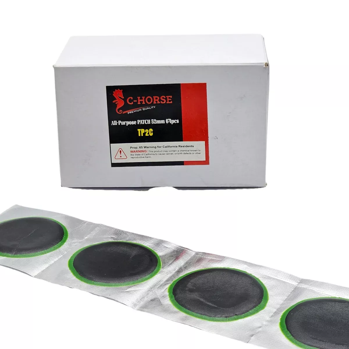 52mm Round Radial Tire Patch - C-HORSE Medium Repair Patch (64-Pack)