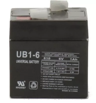 6 Volt 1 Ah SLA Battery - UB610 SLA Battery