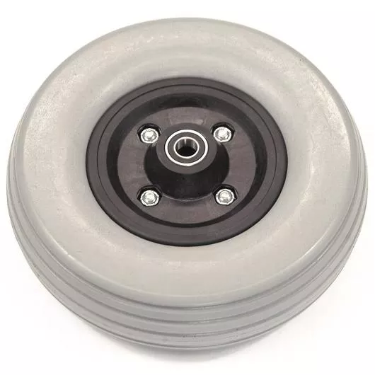 8" Gray Semi-Pneumatic Front Wheel Assembly for Invacare 400 Scooters