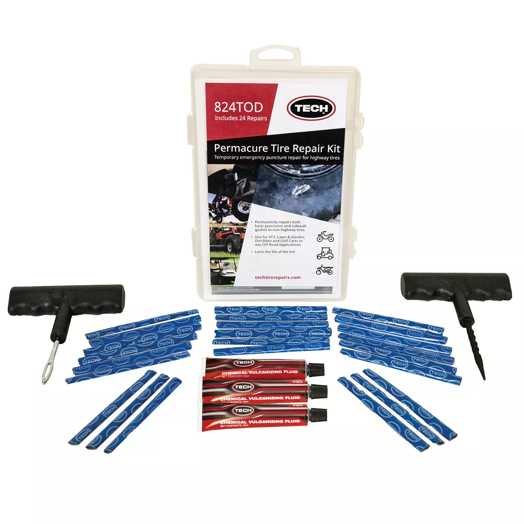 824TOD – Permacure Plus Tire Repair Kit (24 Repairs and Tools)