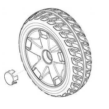 9.5" Black Foam-Filled Rear Wheel Assembly for Victory 9 Scooters