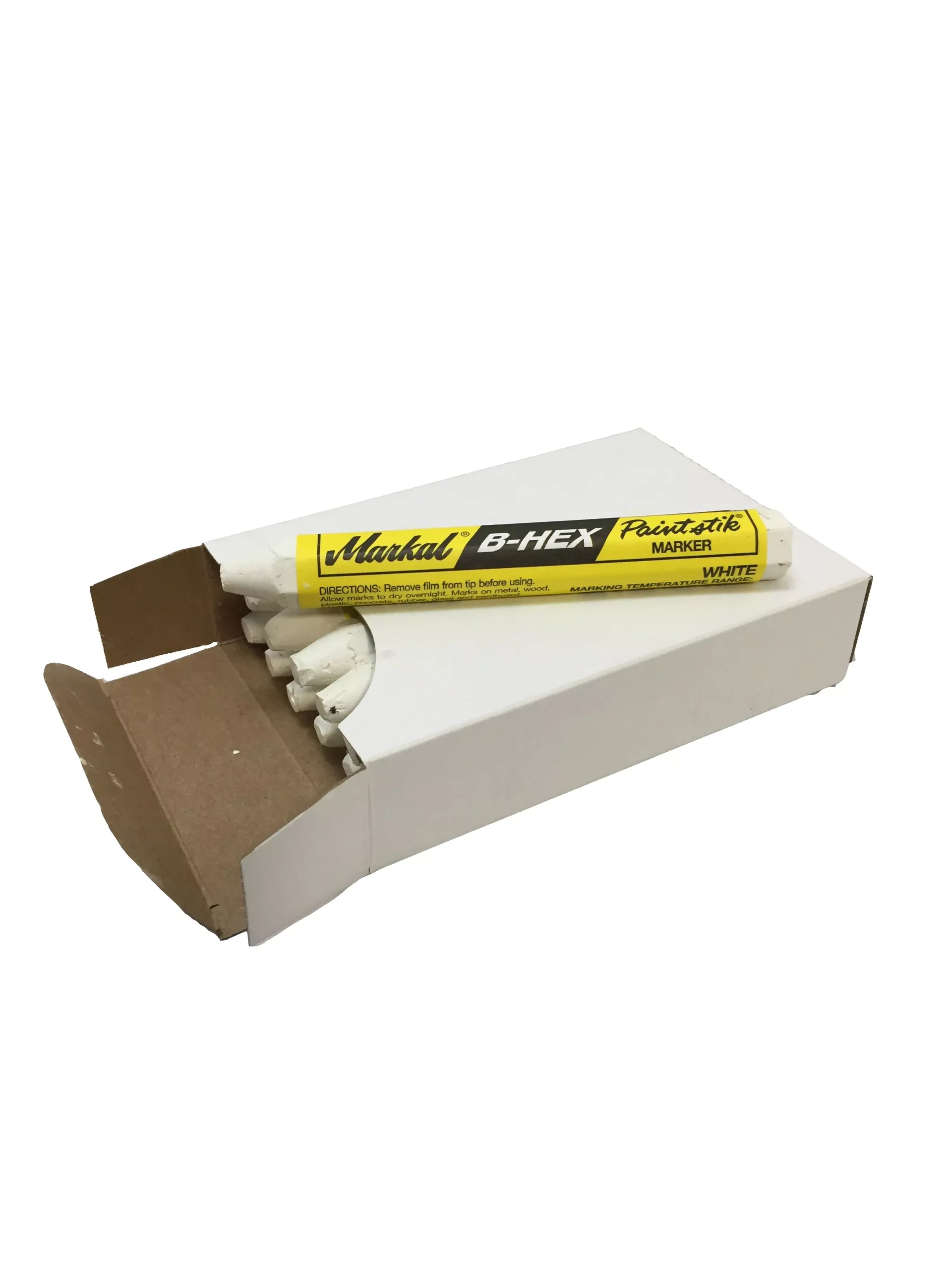 951 – MARKAL Hex White Paint Sticks, Box of 12