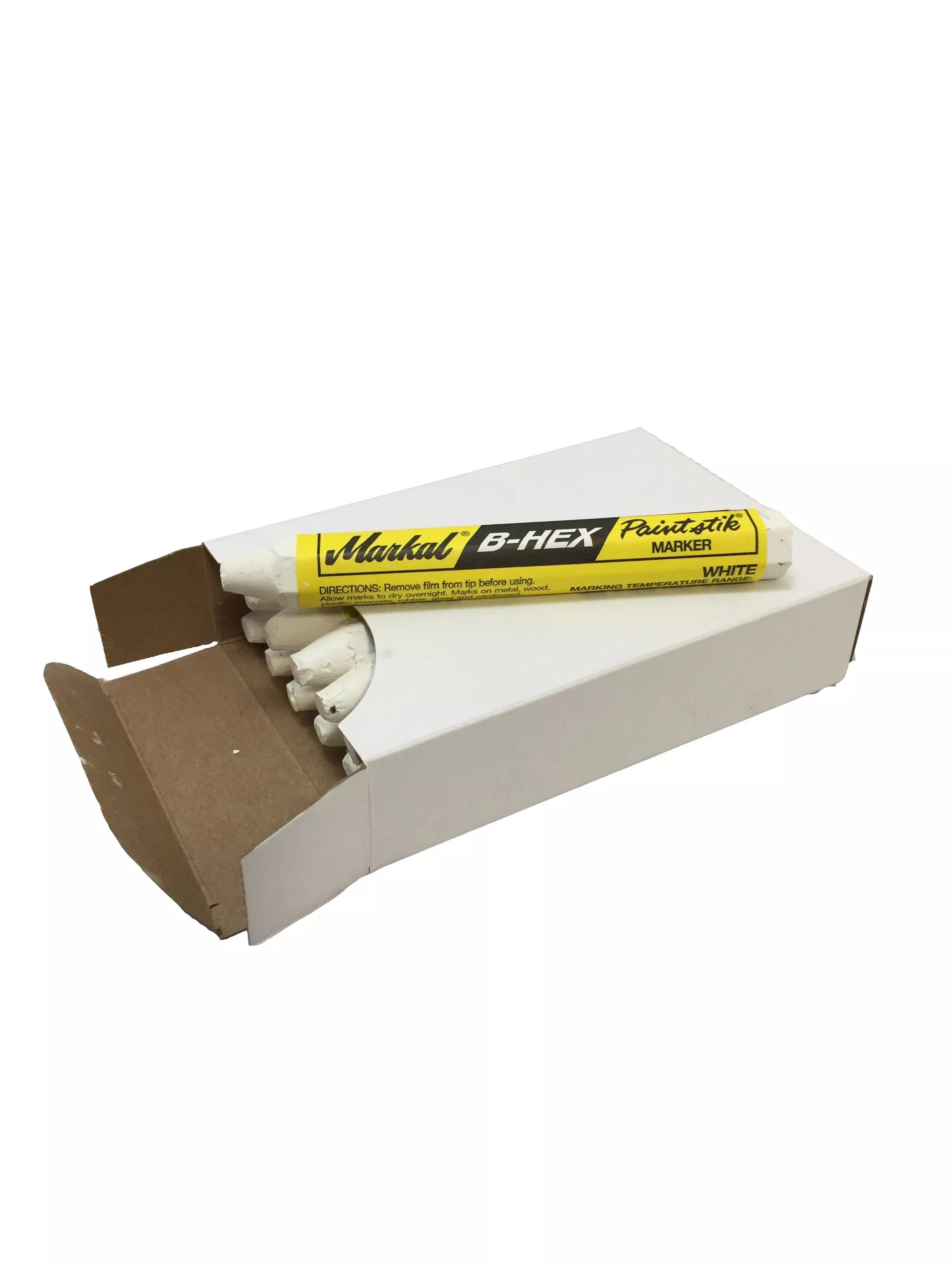 951 - MARKAL Hex White Paint Sticks, Box of 12