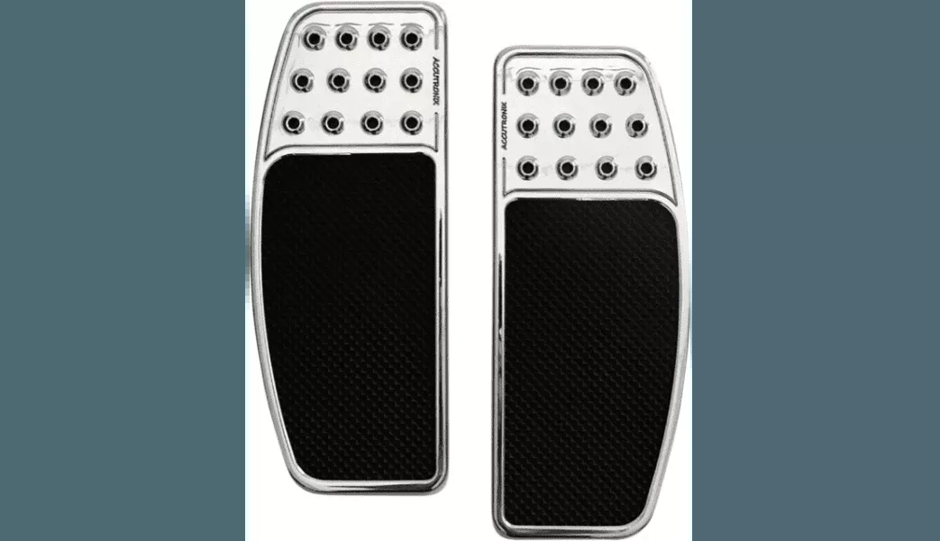 Accutronix Original Front Floorboards for '84-Up Harley Davidson FLH & FLT Baggers & '86-17 FLST - Chrome Knurled
