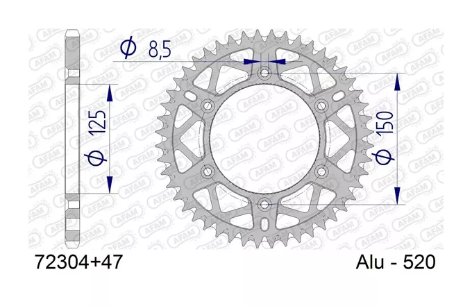AFAM Rear Aluminum Sprocket CFMoto / KTM / Husqvarna / Gas Gas / Stark / Husaberg / AJP / Triumph 125cc-560cc