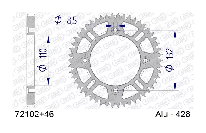 AFAM Rear Aluminum Sprocket Gas Gas / Husqvarna / KTM 85cc-105cc