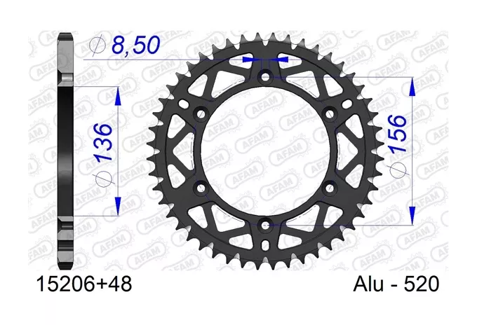 AFAM Rear Aluminum Sprocket Husqvarna / Gas Gas / Sherco / AJP / Beta 125cc-630cc