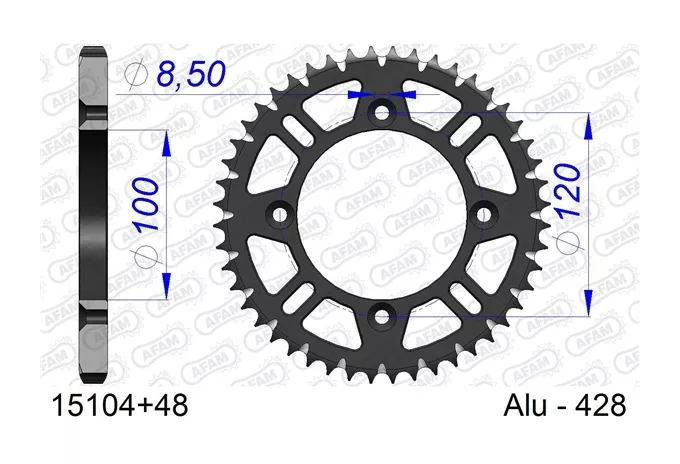 AFAM Rear Aluminum Sprocket Yamaha / Suzuki 80cc-85cc