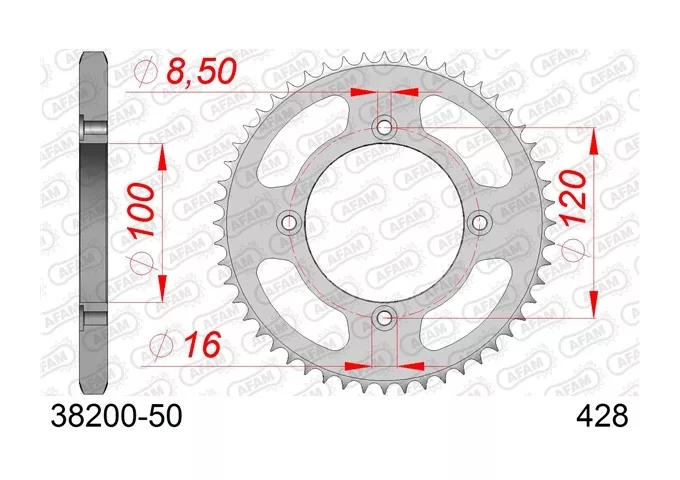 AFAM Rear Steel Sprocket Beta 125 RR 2018-2020