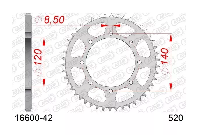 AFAM Rear Steel Sprocket Kawasaki 650cc-800cc