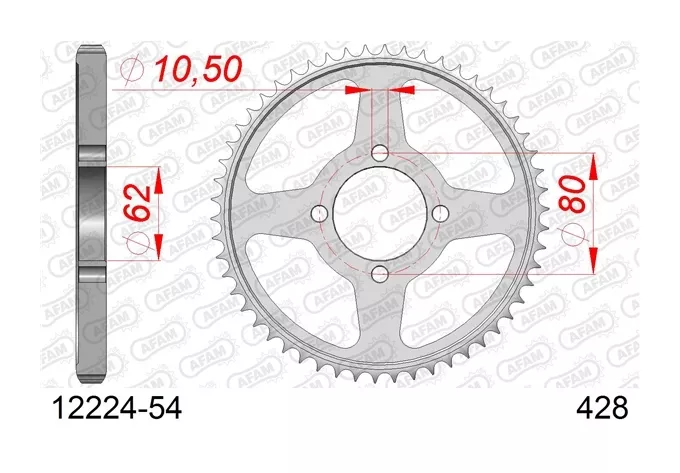 AFAM Rear Steel Sprocket Yamaha 125cc