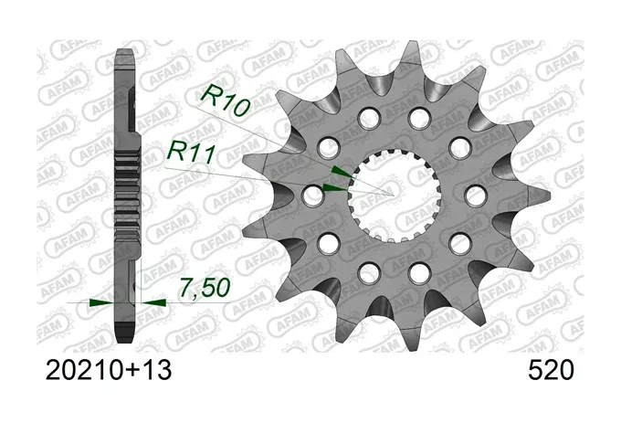 AFAM Self Cleaning Front Sprocket Honda 125cc-250cc