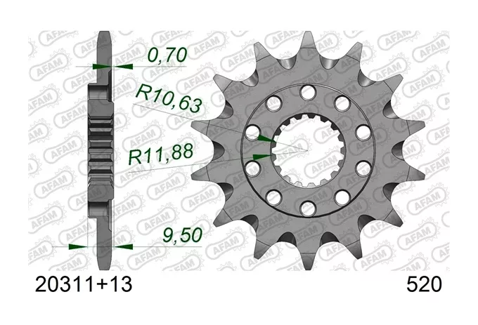 AFAM Self Cleaning Front Sprocket Honda 250cc-450cc