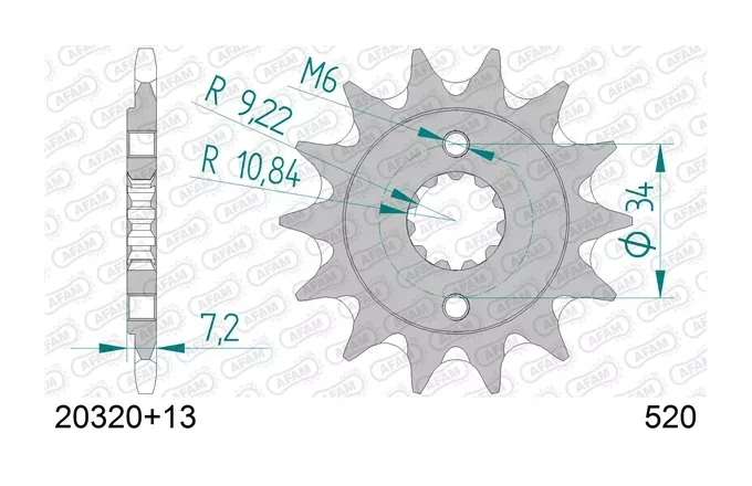 AFAM Self Cleaning Front Sprocket Honda CRF250L / CRF300L / XR250R