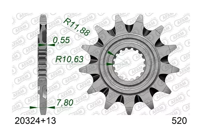 AFAM Self Cleaning Front Sprocket Honda CRF250R / CRF250RX