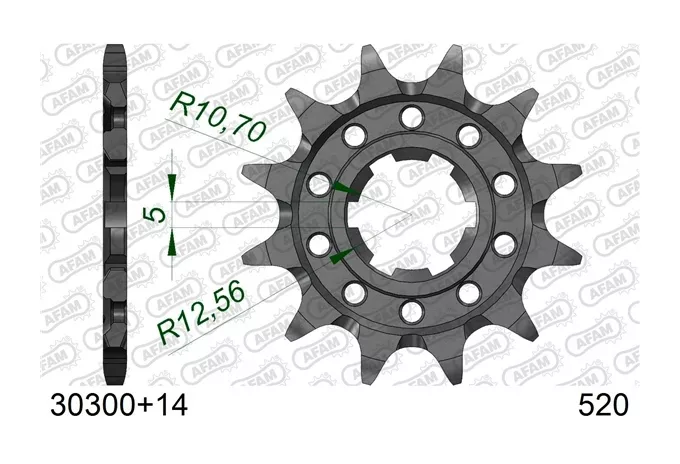 AFAM Self Cleaning Front Sprocket Kawasaki / Yamaha 200cc-500cc 1984-2006