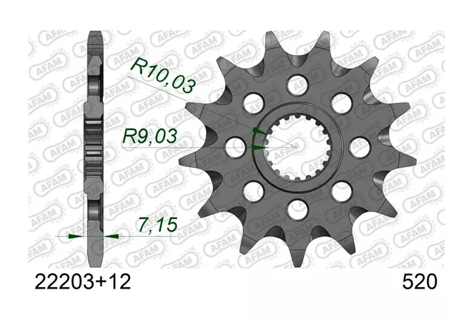 AFAM Self Cleaning Front Sprocket Suzuki / Kawasaki 250cc-400cc 1982-2026