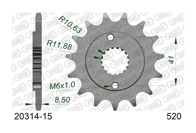AFAM Standard Front Sprocket Honda XR400R 1996-2004