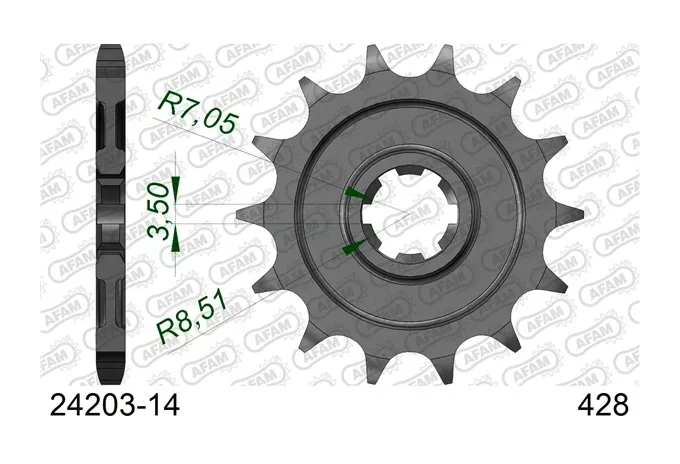 AFAM Standard Front Sprocket Kawasaki KLX140R