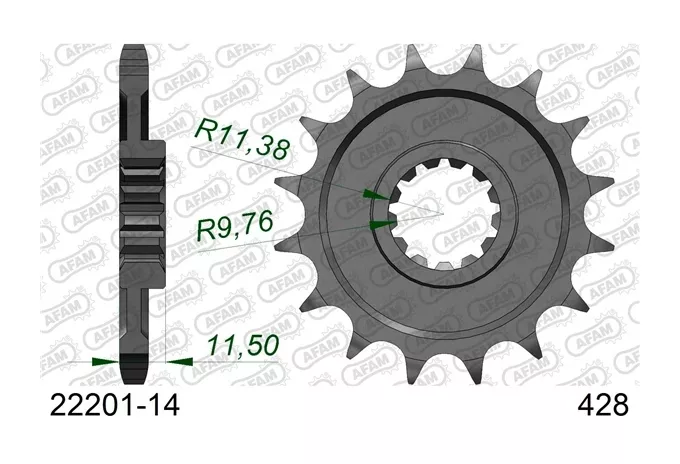 AFAM Standard Front Sprocket Kawasaki / Suzuki 125cc