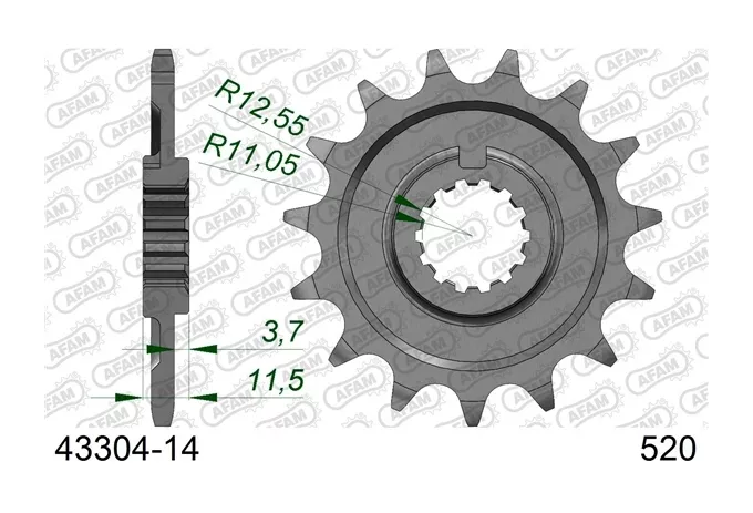 AFAM Standard Front Sprocket Sherco 450cc-500cc