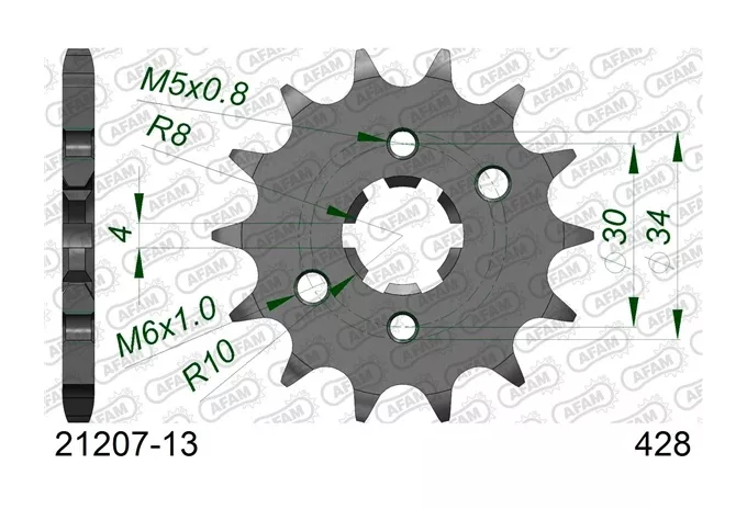 AFAM Standard Front Sprocket Yamaha TTR125 / TTR125E / TTR125L
