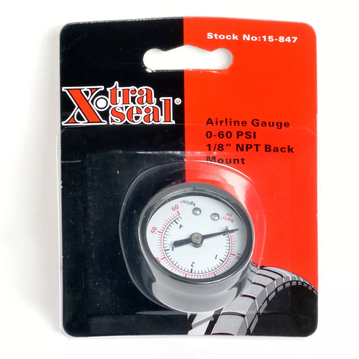 Airline Gauge – 0-60 PSI (1/8″ NPT Back Mount)