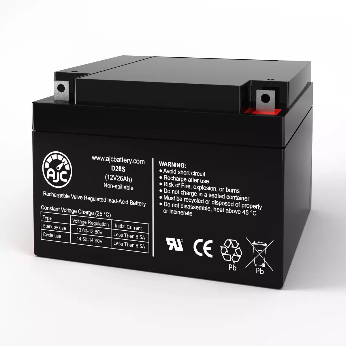 AJC Battery Compatible with ADT 4520624 12V 26Ah Alarm Battery