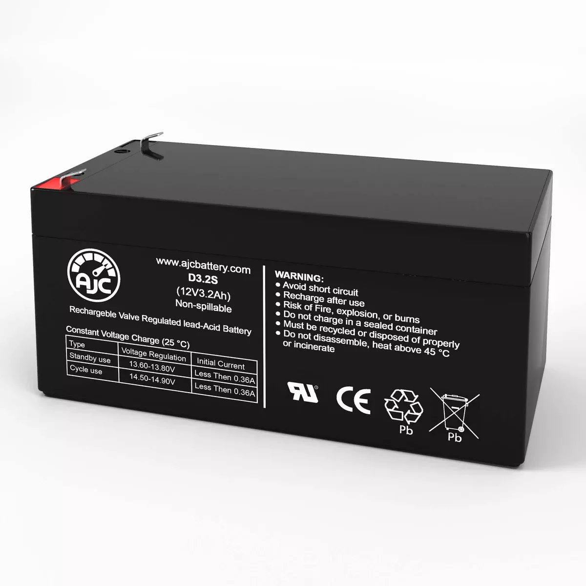 AJC Battery Compatible with APC Back-UPS ES350R 12V 3.2Ah UPS Battery