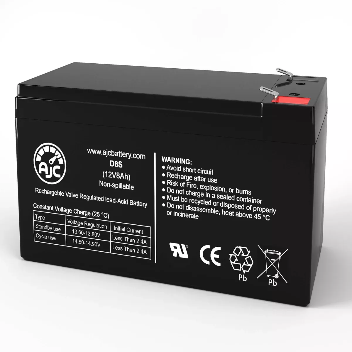 AJC Battery Compatible with APC Back-UPS RS 500VA 120V 12V 8Ah UPS Battery
