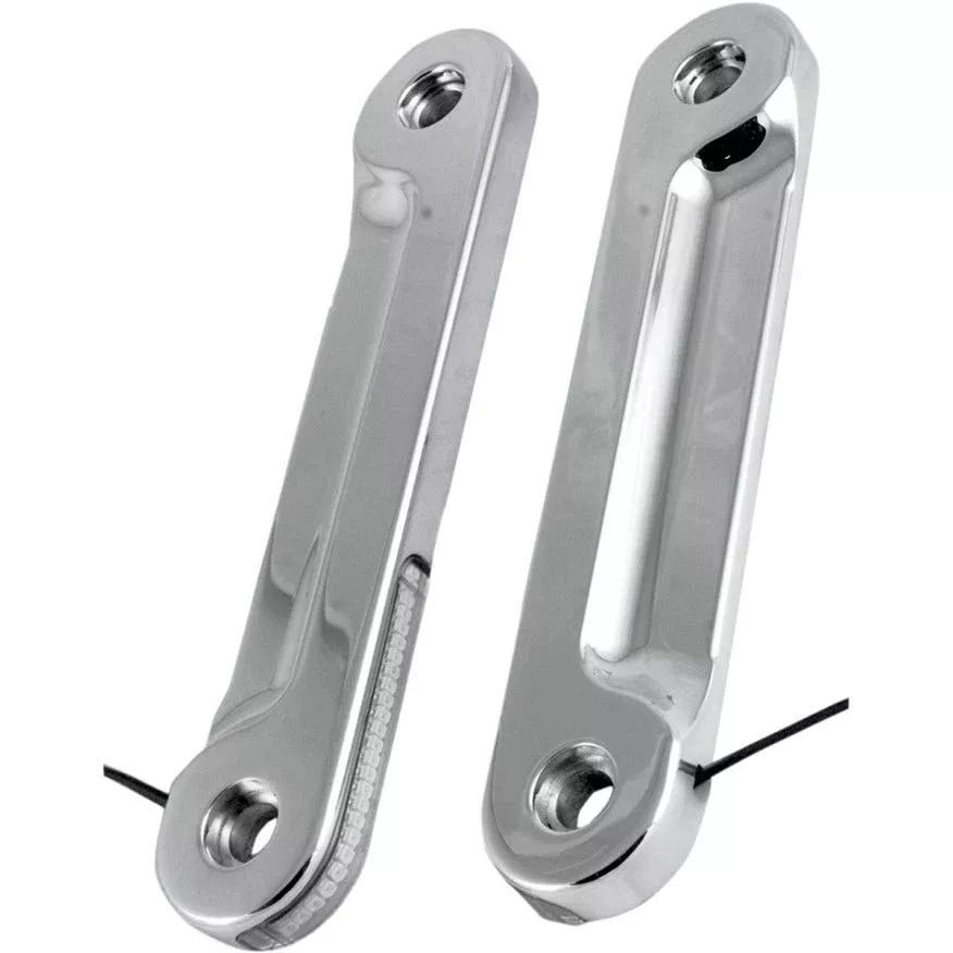Alloy Art Chrome L.E.D. Low Profile Front Turn Signals Harley FLH/X 97-17