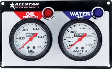 Allstar Performance 2 Gauge Panel ALL OP/WT ALL80090