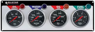 Allstar Performance 4 Gauge Panel A/M OP/WT/OT/FP Sport-Comp ALL80114