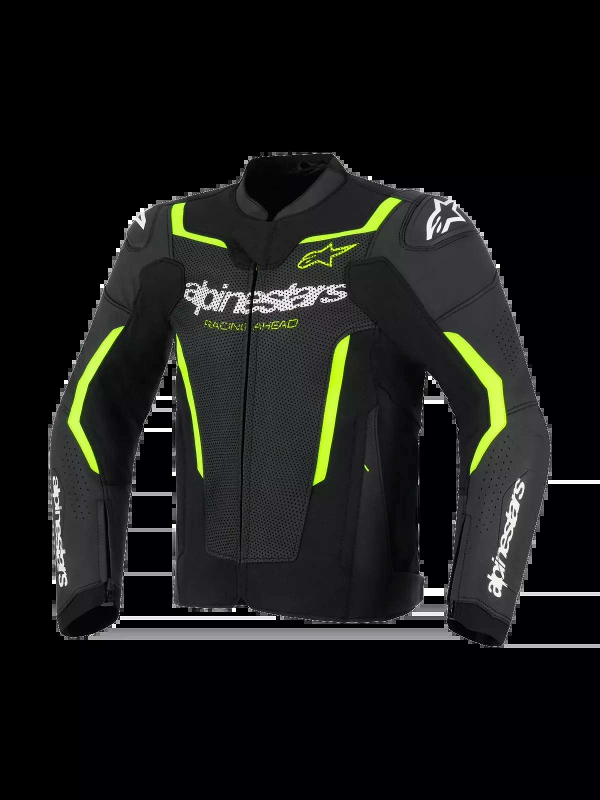 Alpinestars GP Force V2 Airflow Leather Jacket - Black / Fluro Yellow