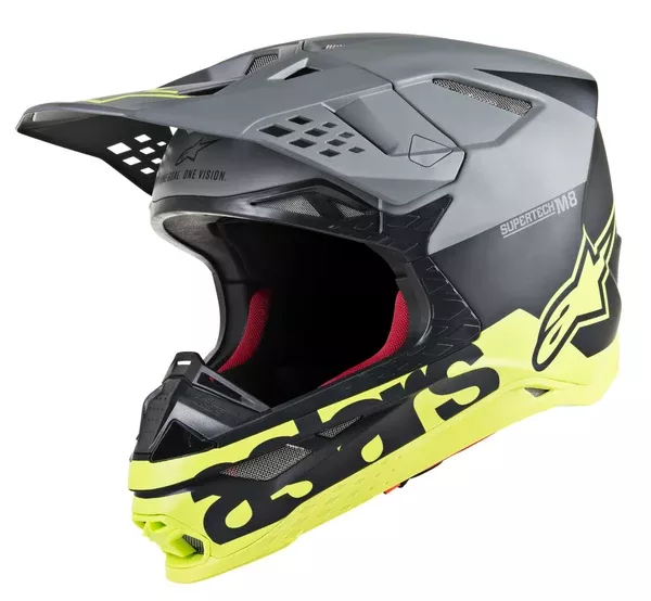 ALPINESTARS S.TECH S-M8 RADIUM HELMET BLACK/GREY/YELLOW SM 8301519-1305-S