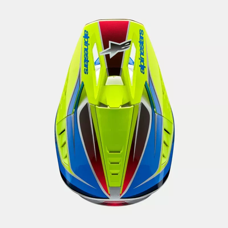 Alpinestars SM5 22.06 - Sail Visor - Fluro Yellow Enamel Blue Silver Gloss