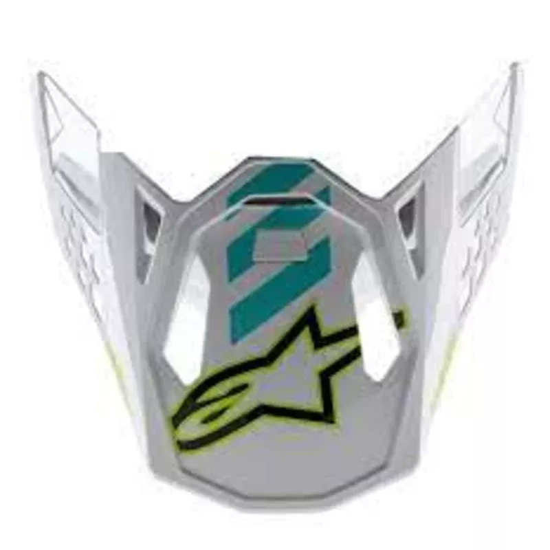 Alpinestars SM8 Anaheim Le Visor - White/Fluro Yellow Turquoise